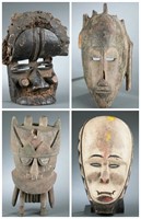 4 West African masks. 20th century.