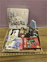 Christmas Items- Including Thomas Kinkade Tin