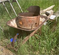 Vintage Wheel Barrel & Fire Pit