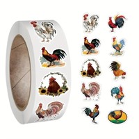 500pcs Funny Rooster Stickers Roll