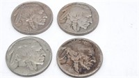4 Buffalo Nickels. 1913, 1926, 2- No Date