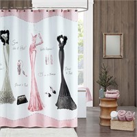 Haute Pink Fabric Shower Curtain x2