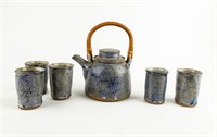 Stillpoint Stoneware Pottery Teapot / Glasses