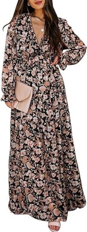 Large BLENCOT Women Dress Casual Boho Floral Print