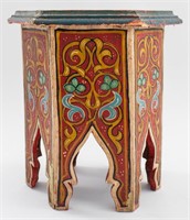 Moroccan Style Diminutive Painted Hexagonal Table