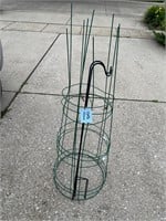 Tomato cages and small Shepard hooks