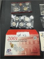 2001 P AND D UNCIRCULATED SETS