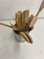 Wooden Spoons and Utensil Holder