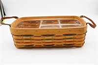 2000 Longaberger Basket w/Leather Handles &