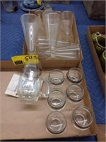 Glassware, cocktail pitcher and 6 glasses