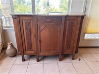 Incredible Art-Deco Wooden Buffet w/ Marble Top