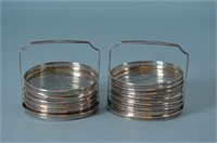 Silver and Glass Coaster Sets