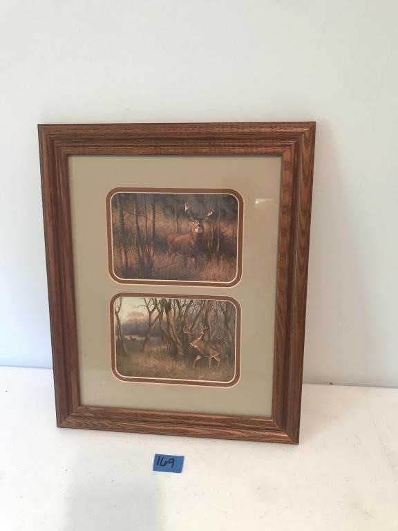Framed Deer Pictures (13.5"L x 16.5"H)