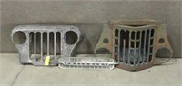 (2) Vintage Jeep Grills and (1) Chevy Grill