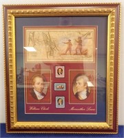 FRAMED & MATTED PRINT OF LEWIS & CLARK EXPEDITION.