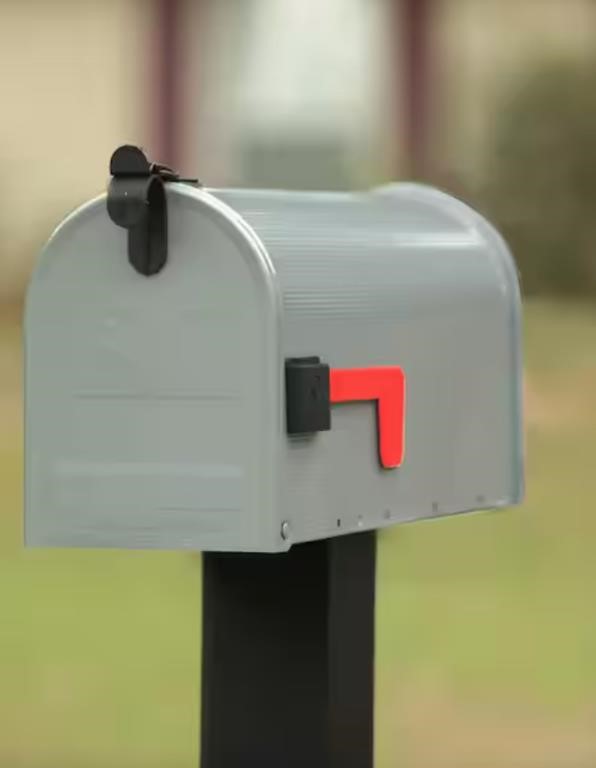 Grayson Gray Galvanized Steel Post Mount Mailbox