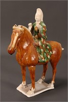 Chinese Sancai Glaze Horse and Rider,