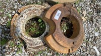 Two Round Tractor Wheel Weights
