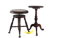 Antique Chase Parker Piano Stool & Hammary Stand