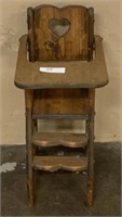Vintage wooden Mini Doll Hi-Chair