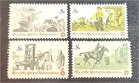 1973 set of 4 Colonial 8c stamps