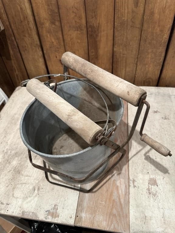 antique mop bucket squeezer