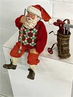 Vintage Midwest shelf sitting golfing Santa