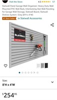 Slatwall Panel Garage Wall Organizer: Heavy Duty