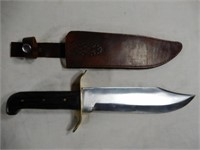 15" BOWIE KNIFE WITH LEATHER SHEATH - PAKISTAN