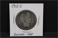 1912S Silver Barber Half Dollar