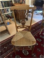 French Directoire Style Side Chair w/ Woven Seat