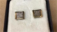 14 karat gold in Sterling diamond earrings