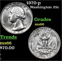 1970-p Washington Quarter 25c Grades GEM+ Unc