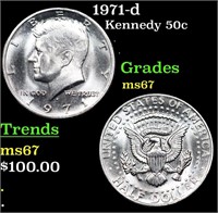 1971-d Kennedy Half Dollar 50c Grades GEM++ Unc