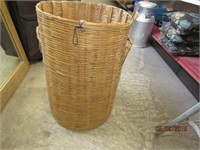 2 Foot High Round Wicker Basket Hamper