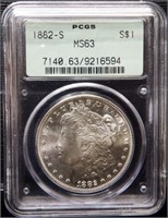 1882-S PCGS MS63 Morgan Silver Dollar
