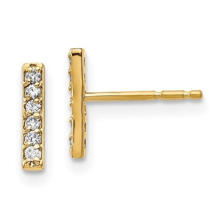 14k Diamond Bar Earrings