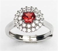 Natural Garnet Ring 925 Silver