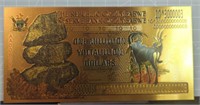 24k gold-plated Zimbabwe Banknote