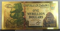 24k gold-plated Zimbabwe Banknote