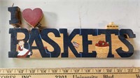 I Love Baskets wooden wall decor