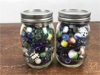 2 Jars w/ marbles