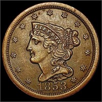 1853 Braided Hair Half Cent UNCIRCULATED