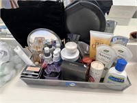 PARTIALLY USED SKIN CARE & MAKEUP & 2 MIRRORS