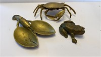 Brass Amphibian and crustaceans lot