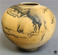 Decorative Pottery Vase - Signed