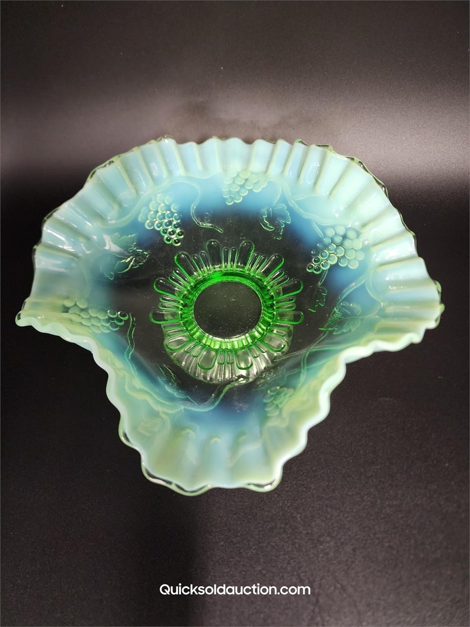 Northwood Opal Glass Dish Grapes