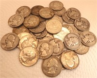 (34) 90% Silver Washington Quarters - Coins