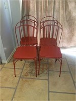 Vintage industrial parlor metal chairs