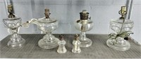 6 Pc Assorted Oil And Electrified Oil Lamps